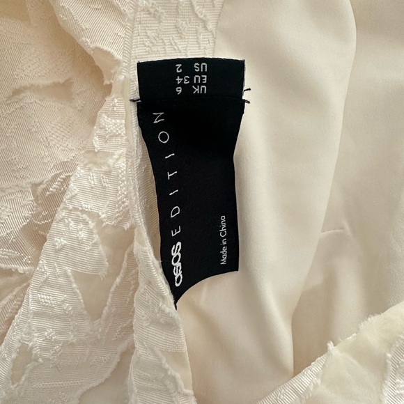 ASOS EDITION textured smock dress with tiered hem in cream - Picture 12 of 12